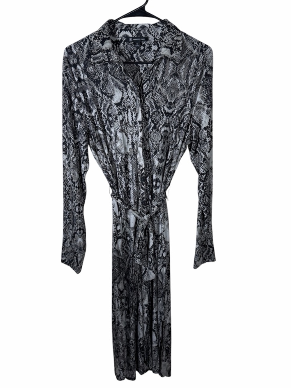 INC International Concepts Black & White Snake Print Shirt Dress Medium